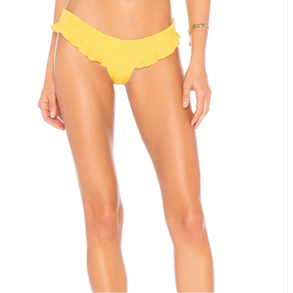 TULAROSA Yellow Ruffles Bikini Bottom Size S - Picture 2 of 7